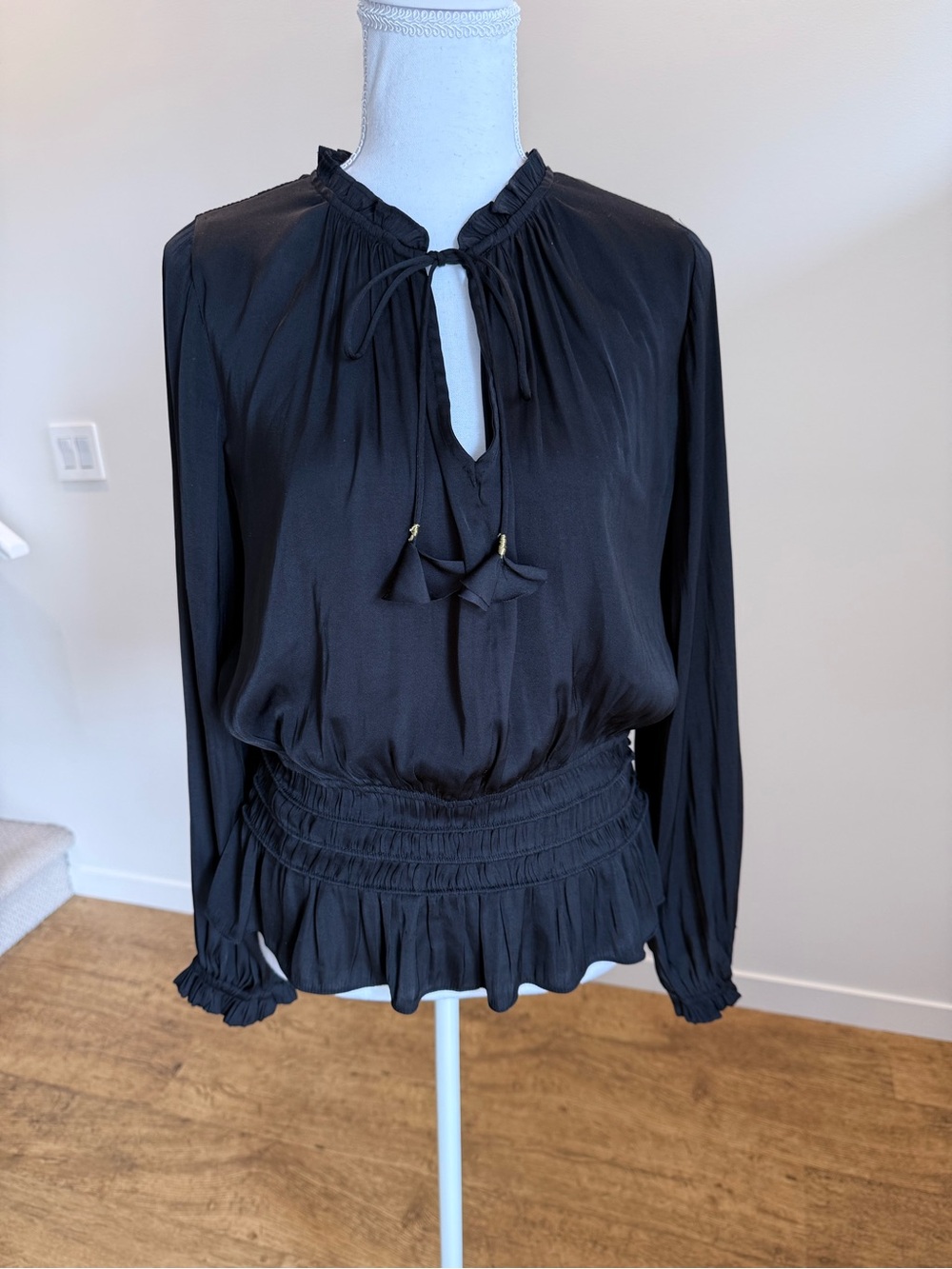 Current Air Peasant Top Romantic Victorian Prairie Goth Witchy Emo size Medium